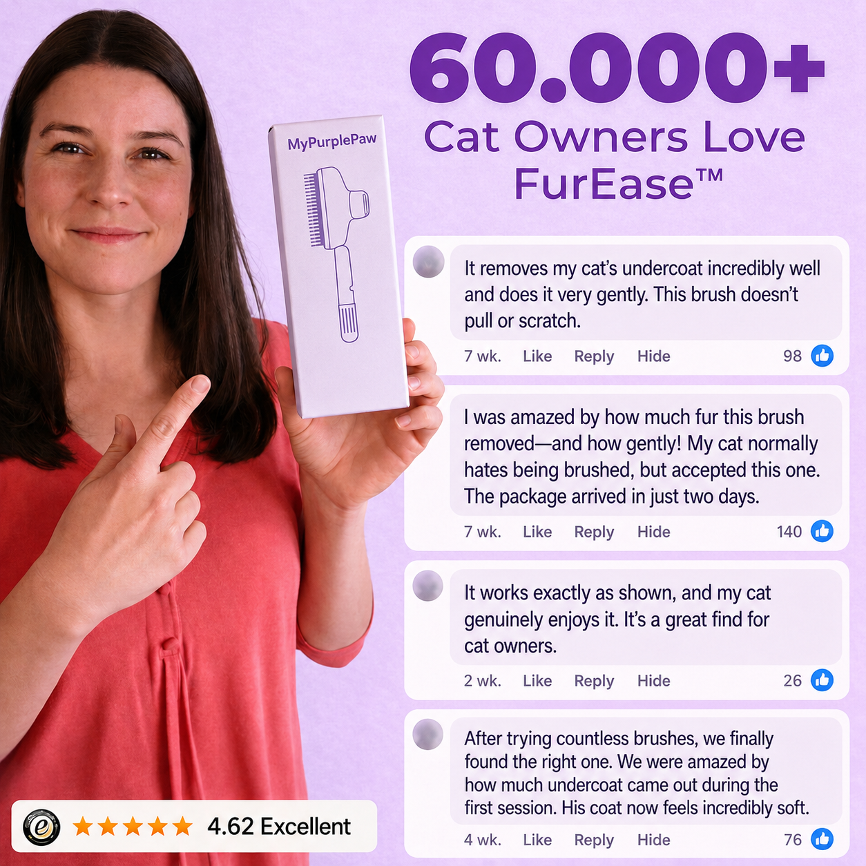 ✨FurEase™ - Cat Deshedding Brush