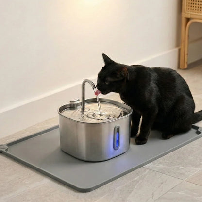 💦 AquaFlow™ – 2.2L Stainless Steel Cat Fountain