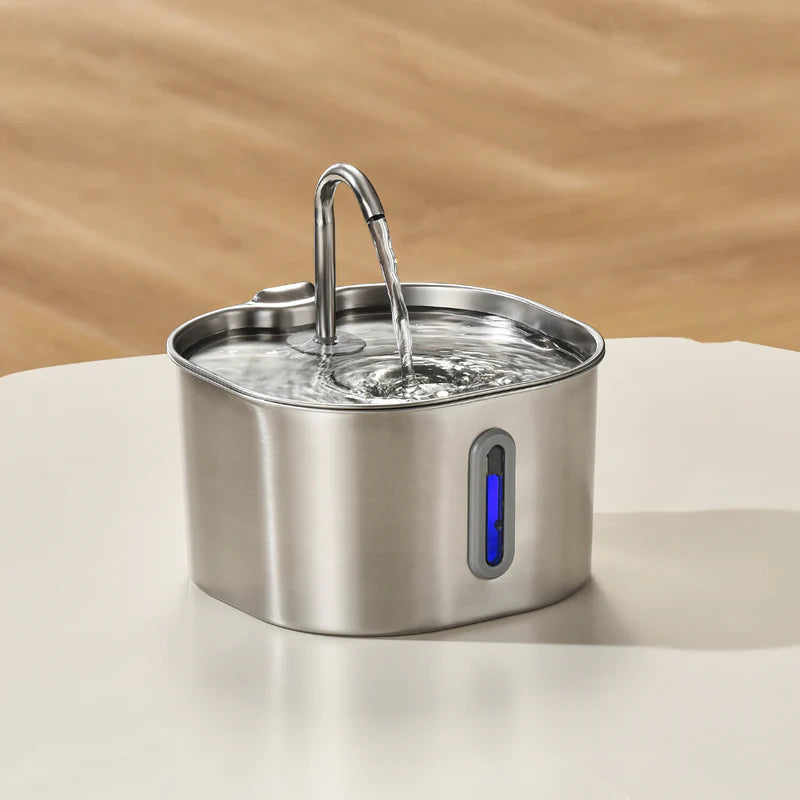 💦 AquaFlow™ – 2.2L Stainless Steel Cat Fountain