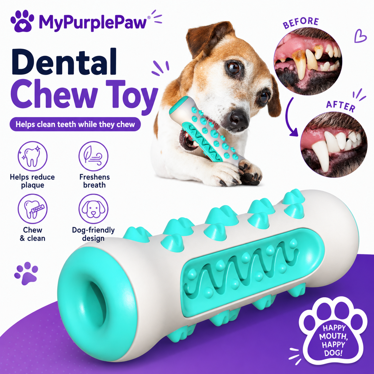 🦷 Dental Chew Toy™ – Daily Dental Care & Wellness for Your Dog