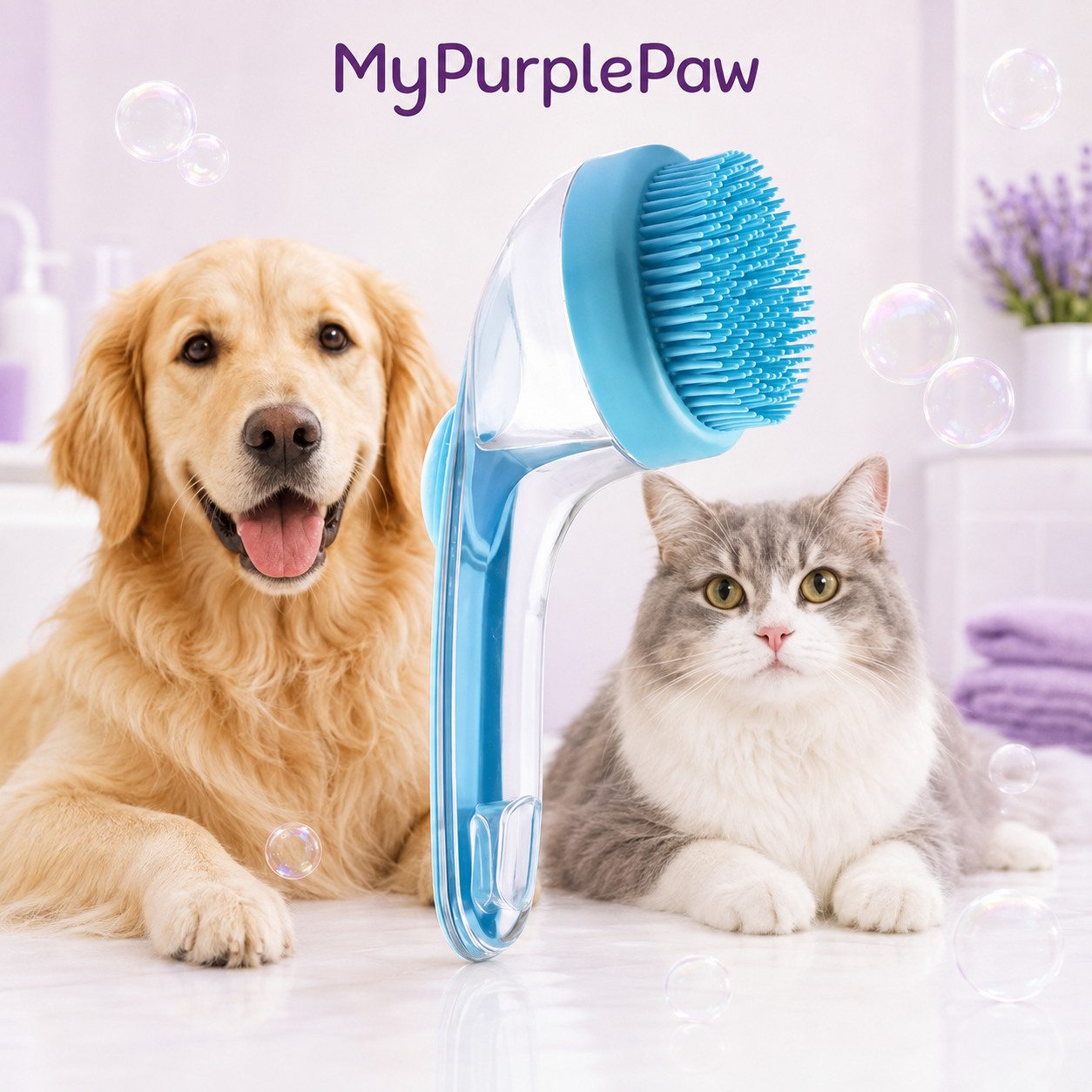 🛁 FurSuds™ – 2-in-1 Shampoo-Dispensing Bath Brush