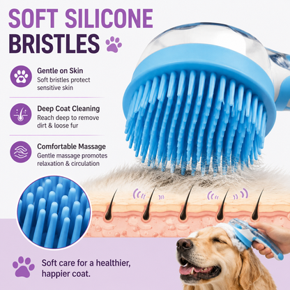 🛁 FurSuds™ – 2-in-1 Shampoo-Dispensing Bath Brush