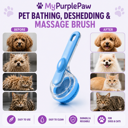🛁 FurSuds™ – 2-in-1 Shampoo-Dispensing Bath Brush