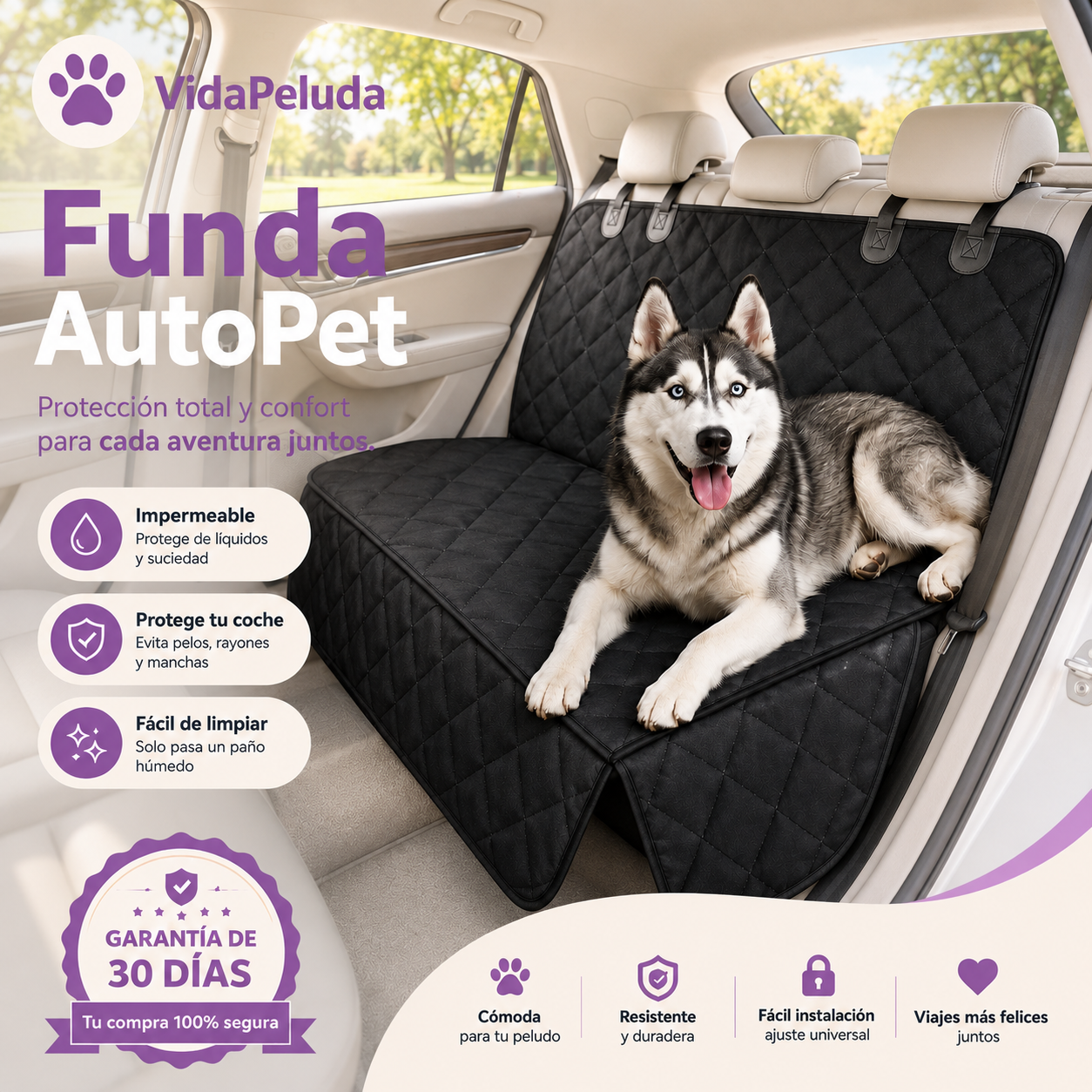 🚗 AutoPet™ Car Cover – Waterproof Car Seat Protector